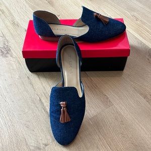 Talbot’s Denim D’Orsay Flats Sienna Franny Tassel Size 8.5